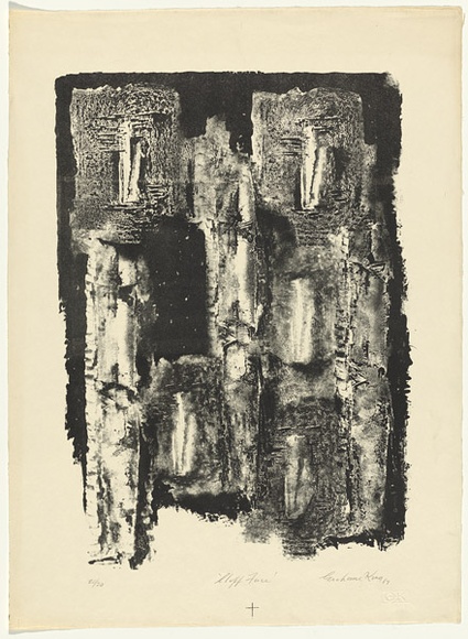 Artist: b'King, Grahame.' | Title: b'Cliff face' | Date: 1967 | Technique: b'lithograph, printed in black ink, from one stone [or plate]'