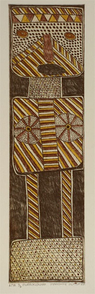 Artist: b'MUNGATOPI, Maryanne' | Title: b'Murrukupwara' | Date: 1997, July | Technique: b'etching, printed in three colours, from three plates' Artist: b'MUNGATOPI, Maryanne' | Title: b'Murrukupwara' | Date: 1997, July | Technique: b'etching, printed in three colours, from three plates'