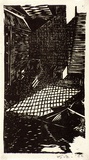 Artist: O'Connor, Vic. | Title: The Bridge | Date: c.1937 | Technique: linocut, printed in black ink, from one block | Copyright: Reproduced with permission of the artist.