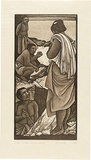 Artist: White, Robin. | Title: Antai ae e mate? | Date: 1995 | Technique: woodcut, printed in sepia ink, from two blocks
