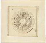 Artist: b'SELLBACH, Udo' | Title: b'(Circle with symbols)' | Date: (1967) | Technique: b'etching, printed in brown ink, from one  plate'