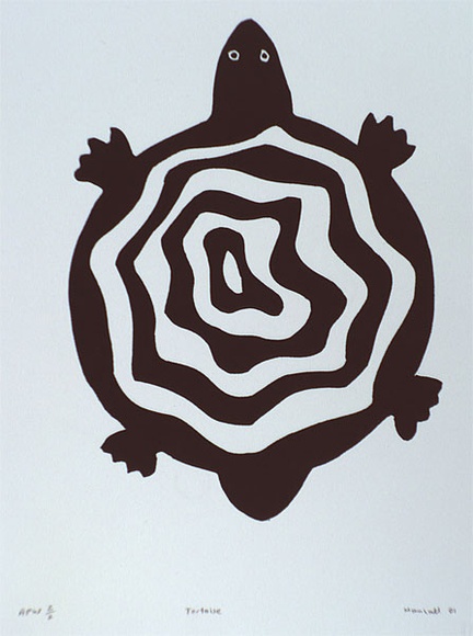 Artist: b'Marshall, John.' | Title: b'Tortoise' | Date: 2001, August | Technique: b'linocut, printed in black ink, from one block' Artist: b'Marshall, John.' | Title: b'Tortoise' | Date: 2001, August | Technique: b'linocut, printed in black ink, from one block'