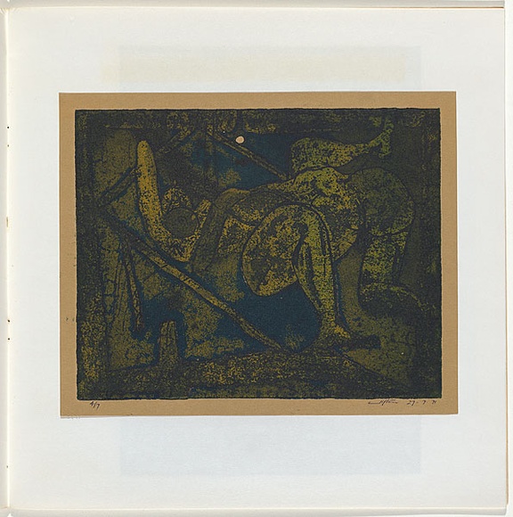 Artist: b'Pugh, Clifton.' | Title: b'no titled [a couple making love]' | Date: 1971 | Technique: b'etching, printed in colour using the oil viscosity technique, from one plate'
