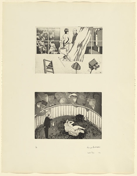 Artist: b'BALDESSIN, George' | Title: b'According to des Esseintes 3.' | Date: 1976 | Technique: b'etching and aquatints, printed in black ink, each from one plate' | Copyright: b'Courtesy of the artist' Artist: b'BALDESSIN, George' | Title: b'According to des Esseintes 3.' | Date: 1976 | Technique: b'etching and aquatints, printed in black ink, each from one plate' | Copyright: b'Courtesy of the artist'