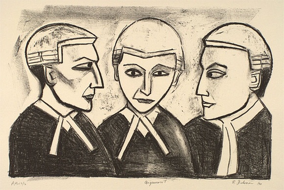 Artist: b'Dickerson, Robert.' | Title: b'Argument.' | Date: 1990 | Technique: b'lithograph, printed in black ink, from one stone' Artist: b'Dickerson, Robert.' | Title: b'Argument.' | Date: 1990 | Technique: b'lithograph, printed in black ink, from one stone'