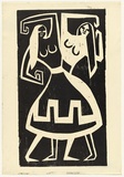 Artist: HANRAHAN, Barbara | Title: Two dancers | Date: 1960 | Technique: woodcut, printed in black ink, from one block