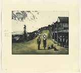 Artist: Shead, Garry. | Title: Thirroul | Date: 1994-95 | Technique: etching and aquatint, printed in blue-black and yellow inks, from two plates | Copyright: © Garry Shead