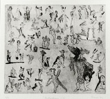 Artist: b'Shearer, Mitzi.' | Title: b'Bulliwutzies 4' | Date: 1982 | Technique: b'etching, foul bite, printed in black ink with plate-tone, from one plate'