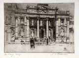 Artist: Baldwinson, Arthur. | Title: Free Library, Geelong. | Date: 1928 | Technique: etching, printed in dark brown ink with plate-tone, from one  plate