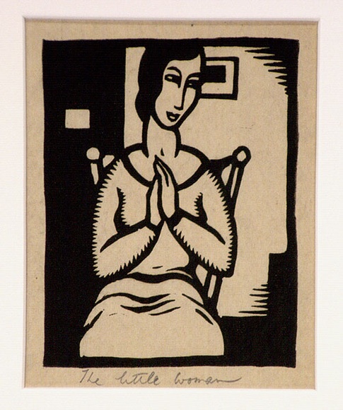 Artist: b'Wood, Rex.' | Title: b'The little woman.' | Date: c.1934 | Technique: b'linocut, printed in black ink, from one block' Artist: b'Wood, Rex.' | Title: b'The little woman.' | Date: c.1934 | Technique: b'linocut, printed in black ink, from one block'