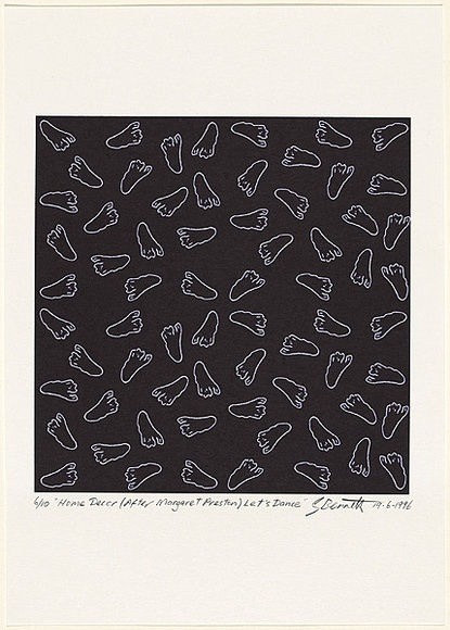 Artist: b'Bennett, Gordon.' | Title: bHome decor (after Margaret Preston) let's dance. | Date: 1996 | Technique: b'inkjet print, printed in colour, from digital file' | Copyright: b'\xc2\xa9 Gordon Bennett, Licensed by VISCOPY, Australia'