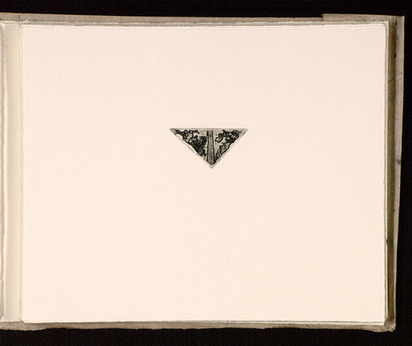 Artist: b'Mann, Gillian.' | Title: b'(Triangle shape).' | Date: 1981 | Technique: b'etching, printed in black ink, from one plate' Artist: b'Mann, Gillian.' | Title: b'(Triangle shape).' | Date: 1981 | Technique: b'etching, printed in black ink, from one plate'