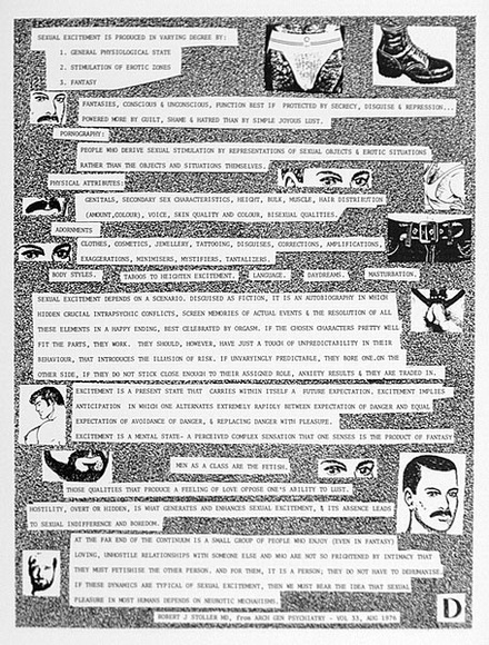 Artist: b'McDiarmid, David.' | Title: b'(Excerpt from Robert J. Stoller. M.D., from ARCH GEN PSYCHIATRY - vol. 33, Aug 1976)' | Date: (1979) | Technique: b'offset-lithograph, printed in black ink' Artist: b'McDiarmid, David.' | Title: b'(Excerpt from Robert J. Stoller. M.D., from ARCH GEN PSYCHIATRY - vol. 33, Aug 1976)' | Date: (1979) | Technique: b'offset-lithograph, printed in black ink'
