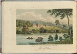 Artist: b'Lycett, Joseph.' | Title: b'View of the Female Orphan School, near Parramatta, New South Wales.' | Date: 1824 | Technique: b'etching and aquatint, printed in black ink, from one copper plate; hand-coloured'