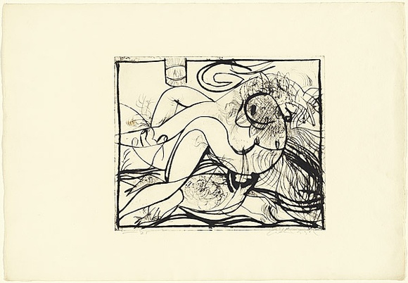 Artist: b'BOYD, Arthur' | Title: b'Lovers below brasso tin.' | Date: (1962-63) | Technique: b'drypoint, printed in black ink, from one plate' | Copyright: b'Reproduced with permission of Bundanon Trust' Artist: b'BOYD, Arthur' | Title: b'Lovers below brasso tin.' | Date: (1962-63) | Technique: b'drypoint, printed in black ink, from one plate' | Copyright: b'Reproduced with permission of Bundanon Trust'