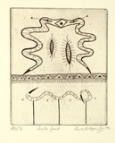 Artist: MITROPOULOS, Connie | Title: Snake speak | Date: 1996, July/August | Technique: etching, printed in black ink, from one plate