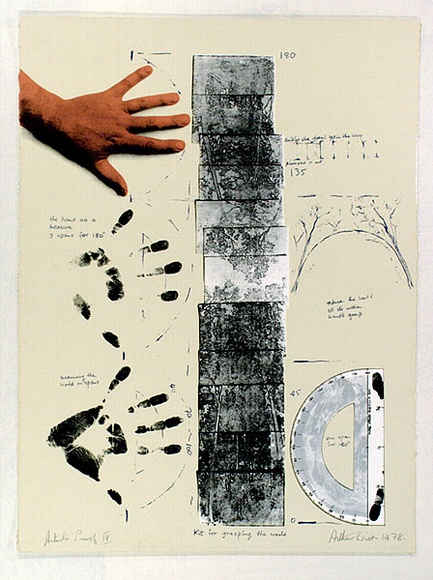 Artist: b'WICKS, Arthur' | Title: b'Kit for grasping the world' | Date: 1978 | Technique: b'screenprint, printed in colour, from five stencils' Artist: b'WICKS, Arthur' | Title: b'Kit for grasping the world' | Date: 1978 | Technique: b'screenprint, printed in colour, from five stencils'