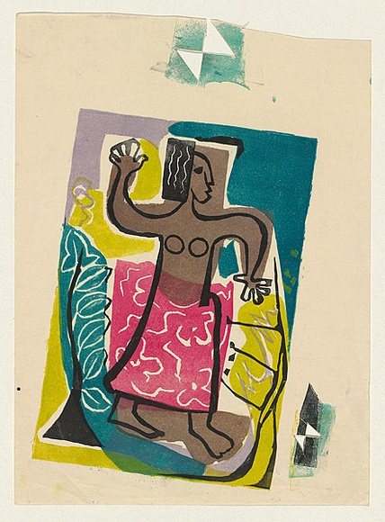 Artist: b'Brash, Barbara.' | Title: b'<p>Native dancer</p>' | Date: 1953 | Technique: b'screenprint, printed in colour, from five stencils'