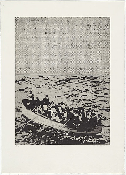 Artist: b'MADDOCK, Bea' | Title: b'No - where' | Date: September 1974 | Technique: b'photo-etching and aquatint, printed in black ink, from two plate' Artist: b'MADDOCK, Bea' | Title: b'No - where' | Date: September 1974 | Technique: b'photo-etching and aquatint, printed in black ink, from two plate'