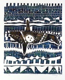 Artist: Buckley, Harold Lawrence. | Title: Endless Blue | Date: 1992 | Technique: linocut