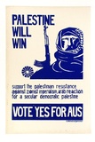 Artist: Johnston, Craig | Title: Palestine will win | Date: 1974 | Technique: screenprint, printed in blue ink, from one stencil