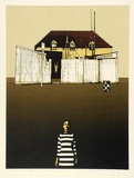 Artist: Yoshida, Hodaka. | Title: My Tasmania (No.12) | Date: 1974 | Technique: woodcut and photo- zinc relief , printed in colour, from multiple blocks