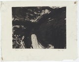 Artist: MADDOCK, Bea | Title: Landscape with a road | Date: 1961 | Technique: etching and sugar-lift aquatint, printed in black ink, from one plate
