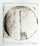 Artist: BALDESSIN, George | Title: City monument. | Date: 1970 | Technique: etching, aquatint, and rough-biting, printed in brown ink, from one plate