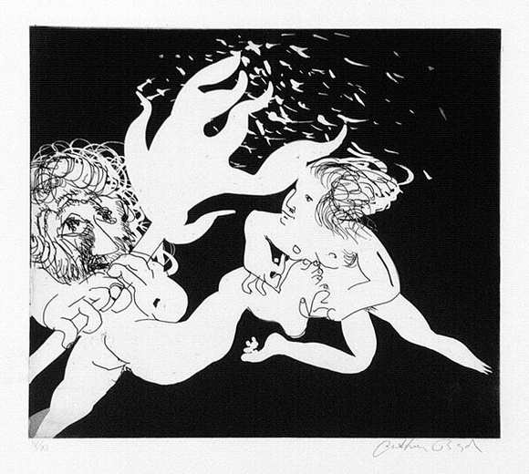 Artist: b'BOYD, Arthur' | Title: b'The women defeating the old men. Variant of No.8.' | Date: 1970 | Technique: b'etching and aquatint, printed in black ink, from one plate' Artist: b'BOYD, Arthur' | Title: b'The women defeating the old men. Variant of No.8.' | Date: 1970 | Technique: b'etching and aquatint, printed in black ink, from one plate'