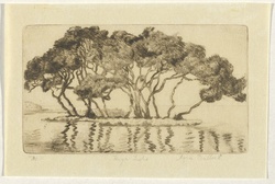 Artist: Bullock, Myra. | Title: High tide. | Date: about 1930 | Technique: etching, printed in brown ink, from one plate