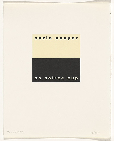 Artist: b'Burgess, Peter.' | Title: b'suzie cooper: so soiree cup.' | Date: 2001 | Technique: b'computer generated inkjet prints, printed in colour, from digital file' Artist: b'Burgess, Peter.' | Title: b'suzie cooper: so soiree cup.' | Date: 2001 | Technique: b'computer generated inkjet prints, printed in colour, from digital file'