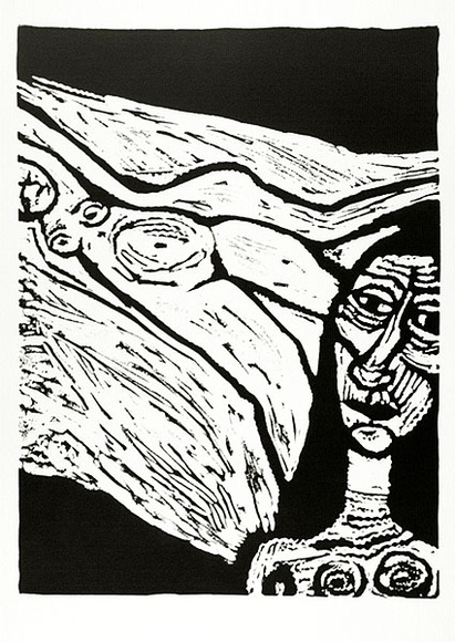 Artist: b'LAWTON, Tina' | Title: b'(Two women)' | Date: c.1963 | Technique: b'woodcut, printed in black ink, from one block'