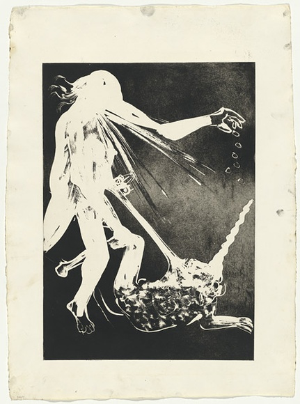 Artist: b'BOYD, Arthur' | Title: b'Lady blowing.' | Date: 1973-74 | Technique: b'aquatint, printed in black ink, from one plate' | Copyright: b'Reproduced with permission of Bundanon Trust' Artist: b'BOYD, Arthur' | Title: b'Lady blowing.' | Date: 1973-74 | Technique: b'aquatint, printed in black ink, from one plate' | Copyright: b'Reproduced with permission of Bundanon Trust'