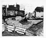 Artist: Moore, Mary. | Title: Pick-A-Pocket, Circus, London | Date: 1980 | Technique: aquatint and etching, printed in black ink, from one plate | Copyright: © Mary Moore