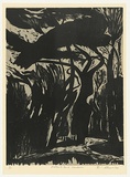 Artist: AMOR, Rick | Title: Holland Park London. | Date: 1990 | Technique: woodcut, printed in black and grey ink, from two blocks
