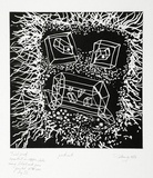 Artist: b'COLEING, Tony' | Title: b'Portrait.' | Date: 1986 | Technique: b'aquatint, printed in black ink, from one plate'