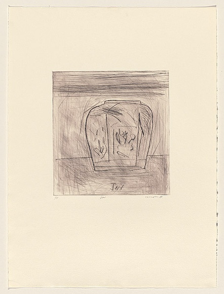 Artist: Lincoln, Kevin. | Title: Jar. | Date: 1981 | Technique: drypoint, printed in black ink, from one perspex plate