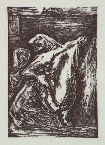 Artist: b'Palethorpe, Jan' | Title: b'not titled (twisted figure 2nd state)' | Date: 2000 | Technique: b'etching, printed in black ink, from one plate' Artist: b'Palethorpe, Jan' | Title: b'not titled (twisted figure 2nd state)' | Date: 2000 | Technique: b'etching, printed in black ink, from one plate'
