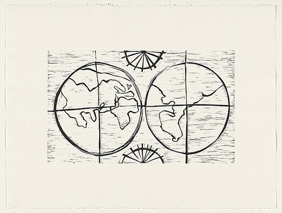 Artist: b'McPherson, Megan.' | Title: b'Terra incognita' | Date: 1994 | Technique: b'woodcut, printed black ink, from one block' Artist: b'McPherson, Megan.' | Title: b'Terra incognita' | Date: 1994 | Technique: b'woodcut, printed black ink, from one block'