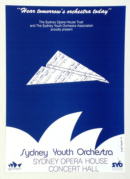 Artist: b'Stejskal, Josef Lada.' | Title: b'Hear tomorrow's orchestra today' ... Sydney Youth Orchestra, Sydney Poera House Concert Hall | Date: 1989 | Technique: b'offset-lithograph, printed in black ink, from one plate' Artist: b'Stejskal, Josef Lada.' | Title: b'Hear tomorrow's orchestra today' ... Sydney Youth Orchestra, Sydney Poera House Concert Hall | Date: 1989 | Technique: b'offset-lithograph, printed in black ink, from one plate'