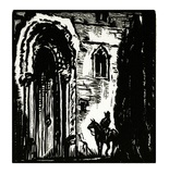 Artist: McGrath, Raymond. | Title: Is there anybody there? said the traveller | Date: 1924 | Technique: wood-engraving, printed in black ink, from one block