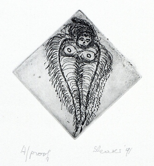 Artist: b'Shearer, Mitzi.' | Title: b'not titled' | Date: 1991 | Technique: b'etching, printed in black ink with plate-tone'