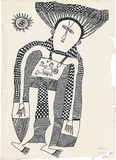 Artist: Kauage, Mathias. | Title: Pregnant woman | Date: September 1974 | Technique: screenprint, printed in black ink, from one stencil