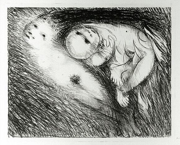Artist: b'BOYD, Arthur' | Title: b'St Francis lying in the flames.' | Date: (1965) | Technique: b'lithograph, printed in black ink, from one plate' | Copyright: b'Reproduced with permission of Bundanon Trust' Artist: b'BOYD, Arthur' | Title: b'St Francis lying in the flames.' | Date: (1965) | Technique: b'lithograph, printed in black ink, from one plate' | Copyright: b'Reproduced with permission of Bundanon Trust'