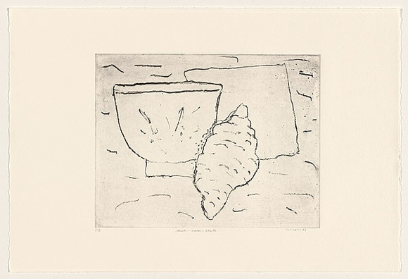 Title: b'Bowl - card - shell' | Date: 1983 | Technique: b'soft-ground etching, printed in black ink, from one plate'