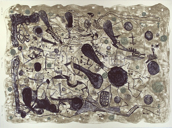 Artist: b'SANSOM, Gareth' | Title: b'My music' | Date: 1993 | Technique: b'lithograph, printed in colour, from three stones' Artist: b'SANSOM, Gareth' | Title: b'My music' | Date: 1993 | Technique: b'lithograph, printed in colour, from three stones'