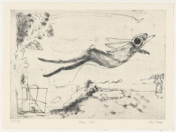 Artist: b'McIntosh, Alison.' | Title: b'Release - Calici' | Date: 1996, December | Technique: b'etching, printed in black ink, from one plate' Artist: b'McIntosh, Alison.' | Title: b'Release - Calici' | Date: 1996, December | Technique: b'etching, printed in black ink, from one plate'