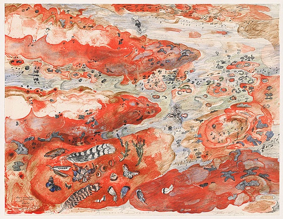 Artist: b'Wolseley, John.' | Title: b'Arrarente Desert' | Date: 1997, May - July | Technique: b'lithograph, printed in colour, from four stones' | Copyright: b'\xc2\xa9 John Wolseley. Licensed by VISCOPY, Australia' Artist: b'Wolseley, John.' | Title: b'Arrarente Desert' | Date: 1997, May - July | Technique: b'lithograph, printed in colour, from four stones' | Copyright: b'\xc2\xa9 John Wolseley. Licensed by VISCOPY, Australia'