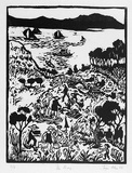 Artist: Allen, Joyce. | Title: The bay. | Date: 1985 | Technique: linocut printed in black ink, from one block