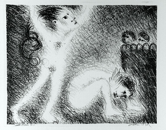 Artist: b'BOYD, Arthur' | Title: b'St Francis with a brother, preaching naked.' | Date: (1965) | Technique: b'lithograph, printed in black ink, from one plate' | Copyright: b'Reproduced with permission of Bundanon Trust' Artist: b'BOYD, Arthur' | Title: b'St Francis with a brother, preaching naked.' | Date: (1965) | Technique: b'lithograph, printed in black ink, from one plate' | Copyright: b'Reproduced with permission of Bundanon Trust'